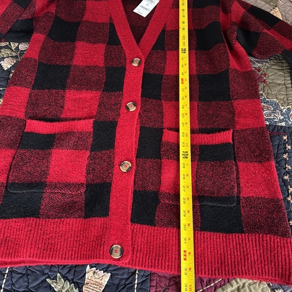 Style & Co Buffalo Plaid Button Up Sweater 1X NWT - Picture 9 of 11